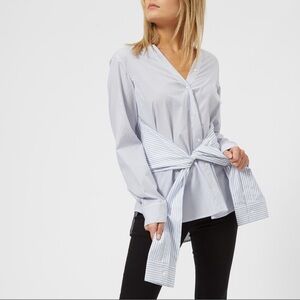 Alexander Wang Combo Striped Tie Front Shirt